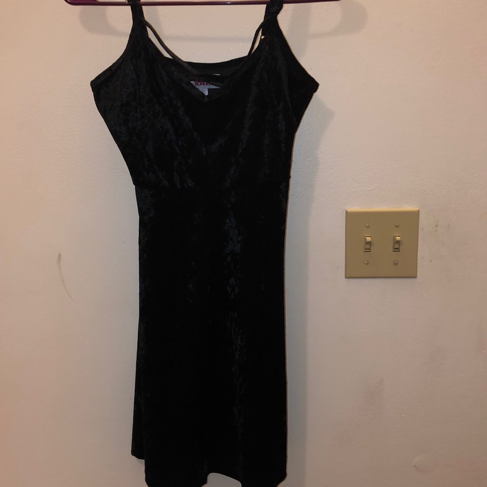 Cross front velvet skater dress